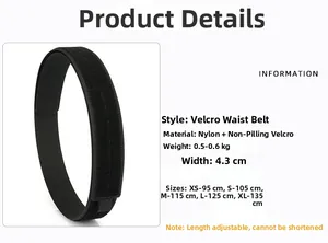 Guide des tailles de la ceinture tactique nylon 4,3cm avec longueurs 95-135cm