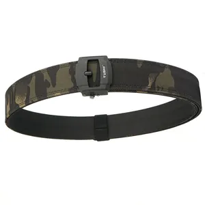 Tactical men's camouflage nylon belt with a durable black matte alloy automatic buckle