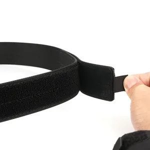 Ceinture tactique en nylon avec fermeture velcro et anneau de réglage rapide en noir