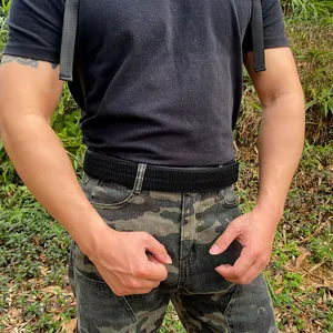 Ceinture tactique en nylon noir pour homme avec boucle rapide pour l'extérieur et l'armée