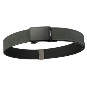 Ceinture Tactique pour Hommes Boucle Automatique Extérieur Ceinture en Nylon Tissé Double Couche Sangle de Taille d'Entraînement Militaire Réglable Casual