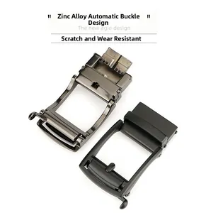 Zinc alloy automatic buckles in polished gunmetal and matte black for nylon belts
