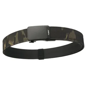 Ceinture tactique camouflage pour hommes en nylon double couche avec boucle automatique