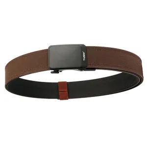Ceinture tactique en nylon pour homme avec boucle en plastique noir et coutures de renfort