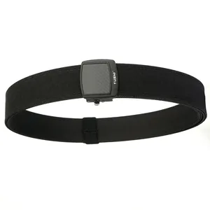 Double-layered tactical nylon belt with automatic buckle and carbon fiber pattern