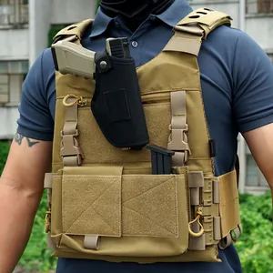 Professional Tactical Vest 500D Nylon MOLLE System Quick Release Waterproof Abrasion Resistant Adjustable Outdoor Training Hunting Military Waistcoat Men