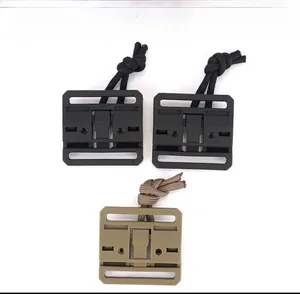 Detail of magnetic quick release buckle with pull cord for tactical vests and backpacks