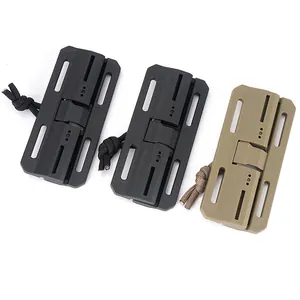 Tactical magnetic plastic buckle set with paracord pulls in black and coyote brown