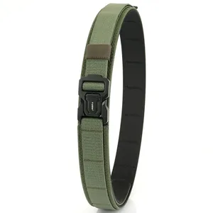 Tactical nylon MOLLE belt with dual-layer heavy duty weave and quick release buckle