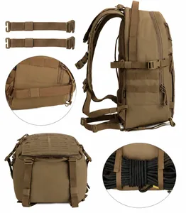 Tactical backpack with detachable webbing systems for side and bottom attachment