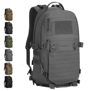 Waterproof tactical assault backpack with laser-cut MOLLE system and multiple storage layers