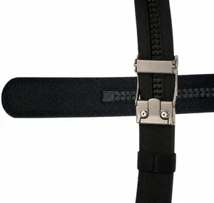 Detail of 1100D nylon tactical belt with internal PE film and durable metal buckle