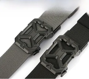 Detailed macro view of pearl fabric texture and matte black tactical buckle for men