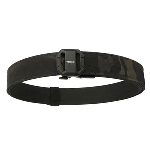 Men's Tactical Nylon Belt With Zinc Alloy Automatic Buckle Hardened Double Layer Outdoor Casual Adjustable Waistband