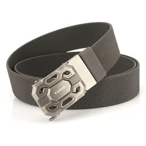 3.8cm tactical nylon belt for men with multifunctional alloy automatic buckle in dark grey