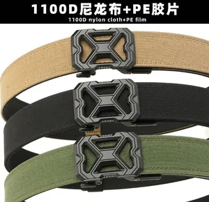 Taktische Nylongürtel in Khaki, Schwarz und Armee-Grün mit X-förmigen Metallschnallen
