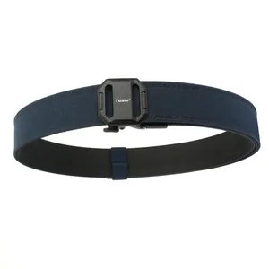 Dark blue tactical nylon belt with black matte automatic buckle for outdoor and casual wear