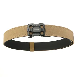 Men's Tactical Belt Double Layer Nylon Quick Release Zinc Alloy Automatic Buckle Stiffened Outdoor Training Belt