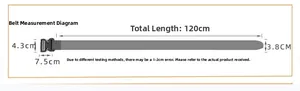Size diagram of tactical belt showing 120cm length and 3.8cm width specifications