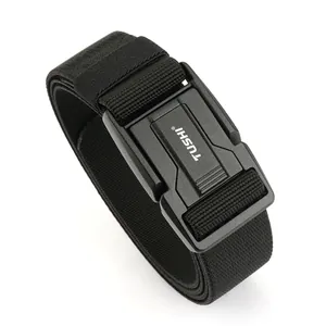 Cinturón táctico negro de nylon 3,8 cm con hebilla magnética de liberación rápida