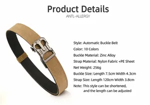Tactical nylon belt detail with zinc alloy buckle and 3.8cm double-layered thickness