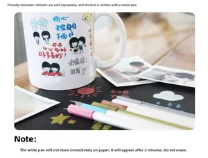 Metallic marker pens for DIY crafting on ceramic mugs and black cardstock paper
