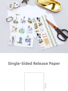 Detailed view of 21cm single-sided release paper for DIY scrapbooking and washi tape storage