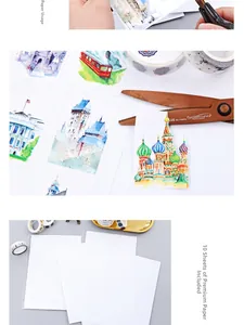 Detail of architectural art stickers for journaling with high quality paper 10 sheets pack