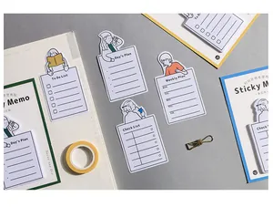 Detail showing cartoon sticky notes with daily plan and to-do list for time management