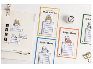 Detailed view of colorful sticky notes for time management with creative illustrations