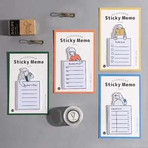 Cartoon Character Time Manager Sticky Notes Creative Daily Weekly Plan Task List Memo Pad Office School Stationery