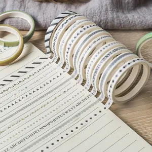 Set of 10 washi tapes with mathematical formulas and geometric patterns for journaling