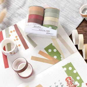 10 rolls of Morandi aesthetic washi tape set for DIY journaling and scrapbooking
