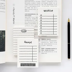 Minimalist notepad set featuring notes, wishlist and receipt designs on an open book