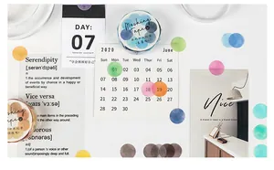 Detailoverzicht van fruit candy serie washi tape stickers op een dagboek planner