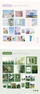 Détails du lot de 20 stickers muraux style ins avec photographies de nature et urbaines