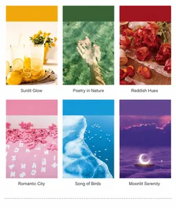 Lot de 6 papiers décoratifs artistiques avec photographies de nature et citations