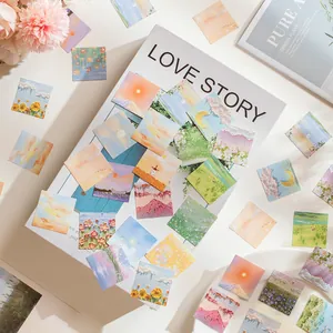Pink Tones oil painting landscape stickers set for scrapbooking and art journaling
