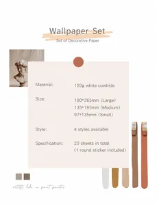 Set de papier décoratif artistique en trois tailles avec texture kraft blanc