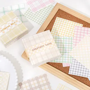 Aesthetic grid pattern sticky notes in soft muted colors for journaling and office use