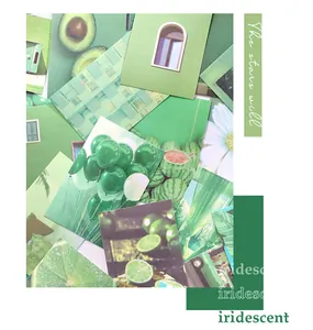Détail de papiers de scrapbooking verts avec des motifs floraux et naturels frais