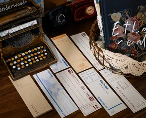Macro detail of vintage-style paper bills and notes with retro typewriter and flowers