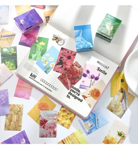 Papier décoratif artistique avec paysages naturels et motifs floraux pour le scrapbooking