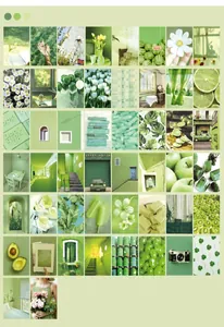 Détail de 50 papiers de scrapbooking esthétiques verts avec des motifs floraux