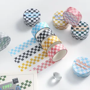 Washi Klebeband Schachbrett Gitter Dekoratives Klebeband Für Tagebuch Scrapbooking DIY Handwerk Büro Schule