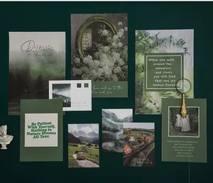 Lot de cartes postales artistiques rétro avec peintures de nature et poésie d'art