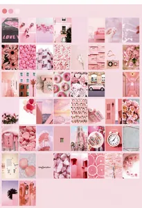 Grille détaillée montrant 50 papiers de scrapbooking roses aux motifs floraux variés