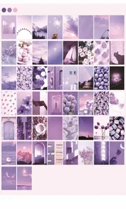 Vue détaillée de 50 papiers scrapbooking violets aux motifs naturels et floraux
