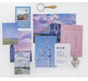 Lot de cartes postales esthétiques avec paysages et citations inspirantes pour mur