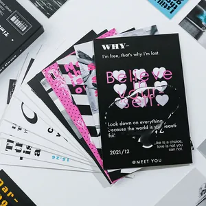 Minimalist postcard set featuring modern heart and stripe patterns on creative art paper